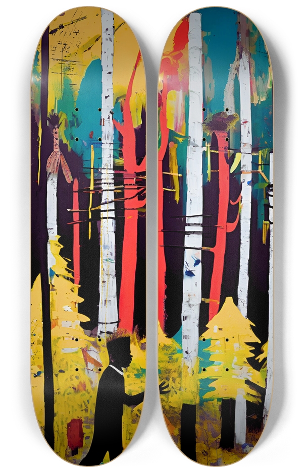 Basquiat-Inspired “Midnight Stroll” Skateboard Wal