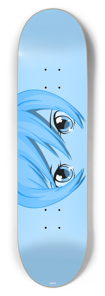 Anime Girl Blue Eyes Custom Skateboard