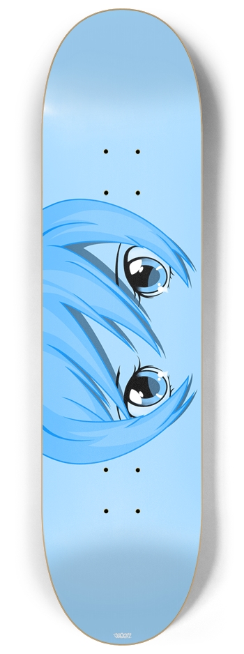 Anime Girl Blue Eyes Custom Skateboard