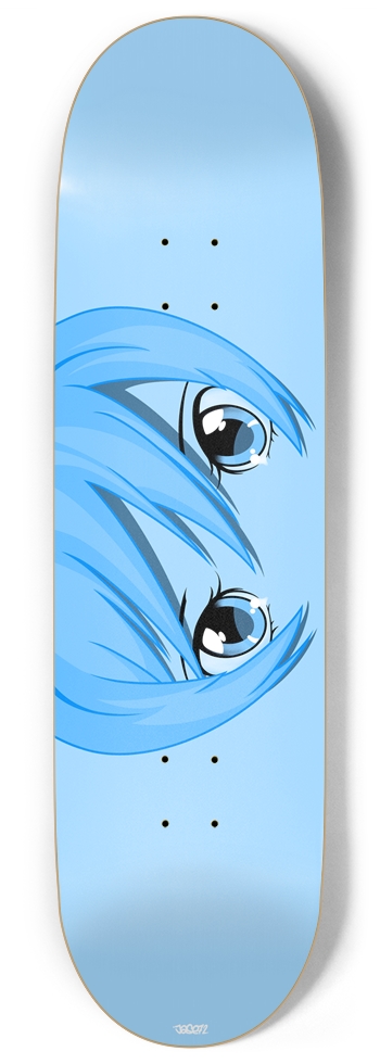 Anime Girl Blue Eyes Custom Skateboard