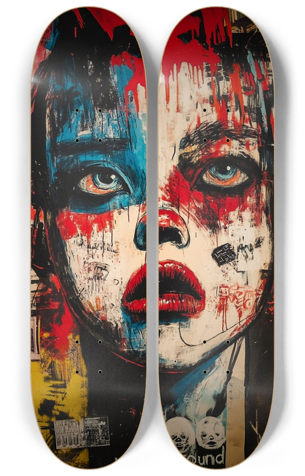 Basquiat-Inspired Underground Graffiti Skateboard 