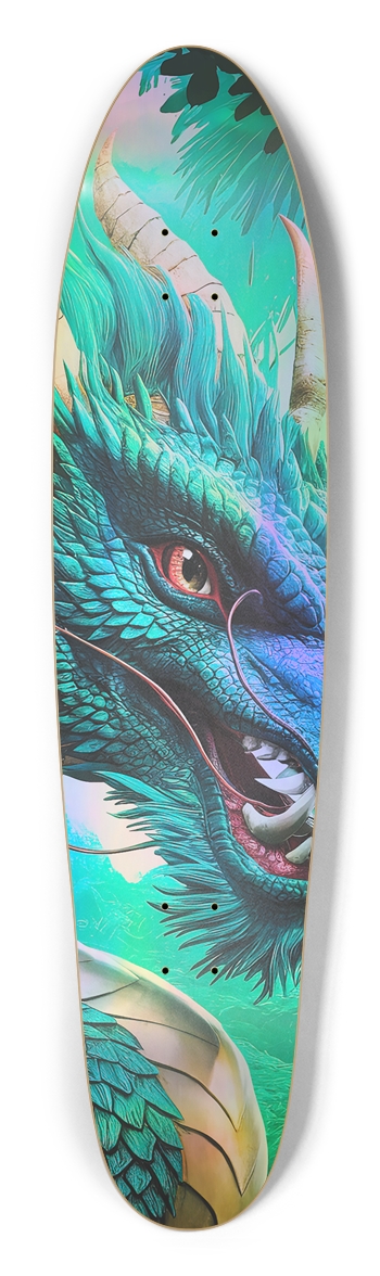 Custom Longboard - Green Dragon