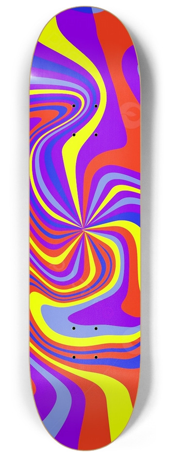 Psychedelic Spiral Glow Skateboard