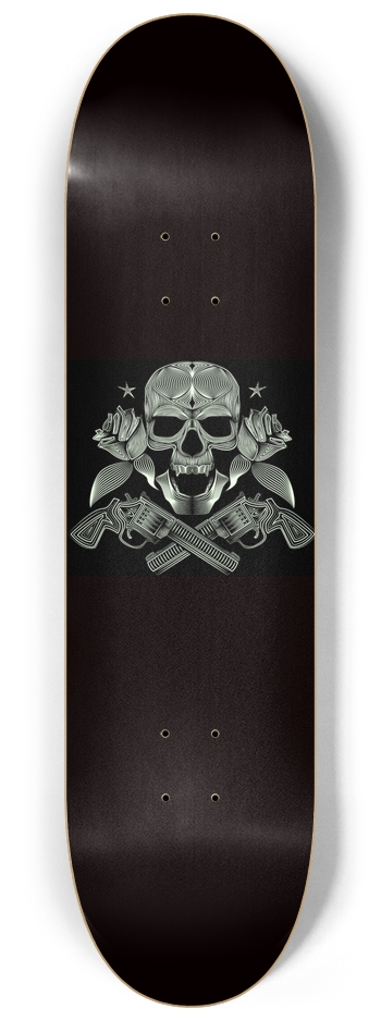 Skull N' Guns Glow Skateboard
