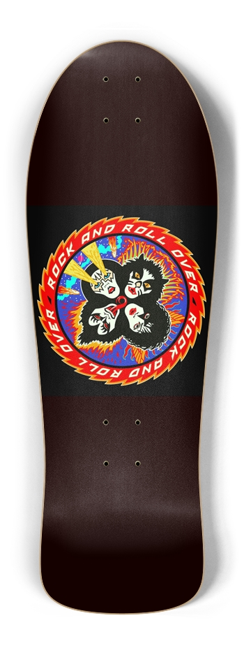 Rock And Roll Kiss Glow Retro Skateboard