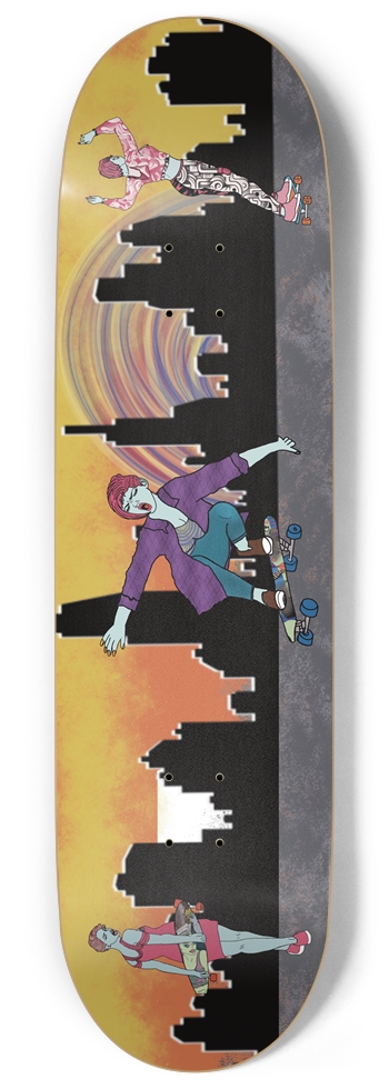 Sunset Shredder Skateboard Deck for Skater Girls