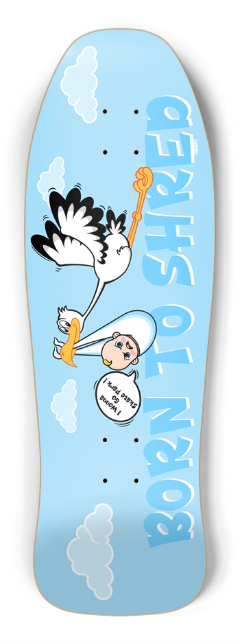 Born To Shred Cartoon Custom Skateboard