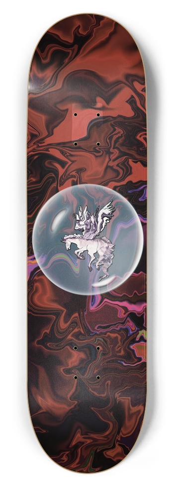 Pegasus Stallion Swirl Skateboard Unique Art Deck