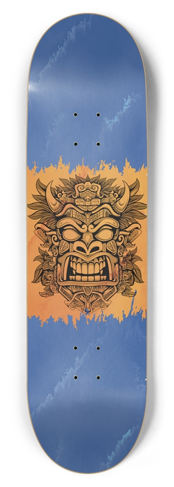 Tribal Mask Skateboard Deck - Unique Cultural Art 