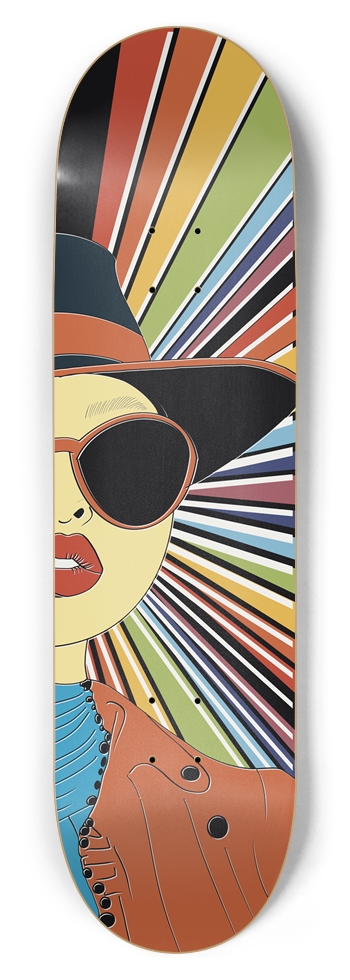 Vibrant Pop Art Skateboard Deck - Retro Style