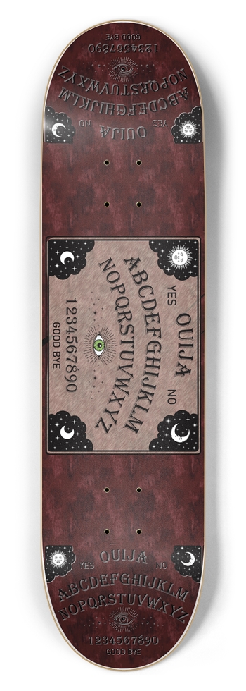 Ouija Board - Mystical Graphic Design 8-1/2 Skateboard Deck