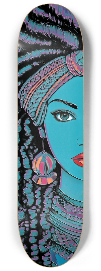 Blue Face Art Skateboard Deck - Unique Character