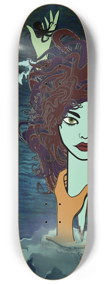 Surreal Octopus Glow in the Dark Fantasy Skatebord