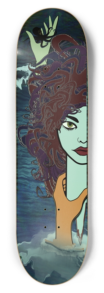 Surreal Octopus Glow in the Dark Fantasy Skatebord