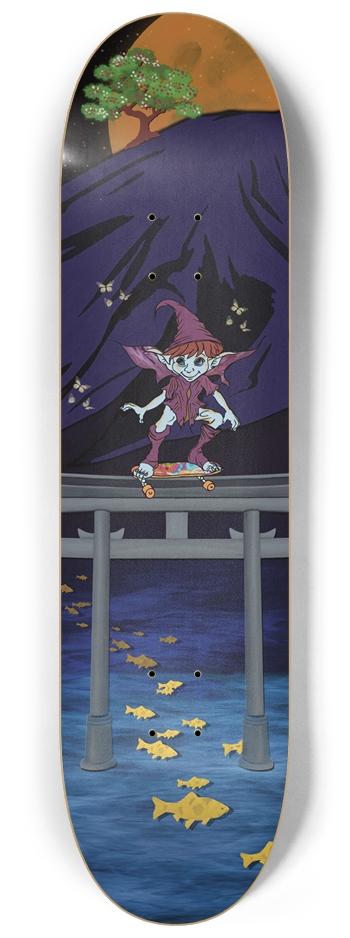 Whimsical Elf Fantasy Skateboard Design 8-1/4 Skateboard Deck