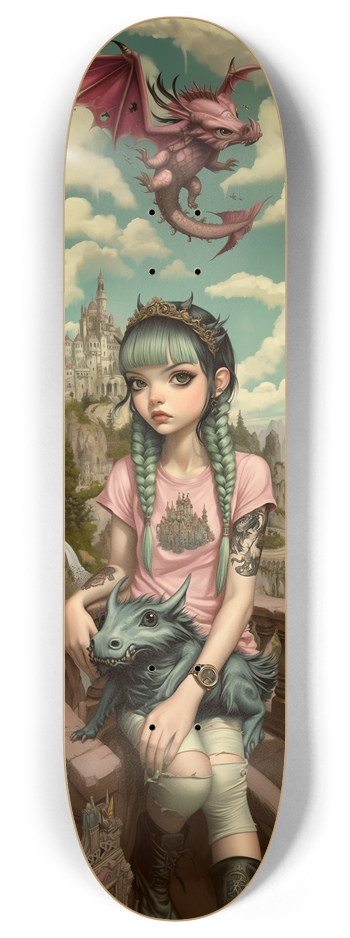 The Girl from the Casttle Custom Skateboard