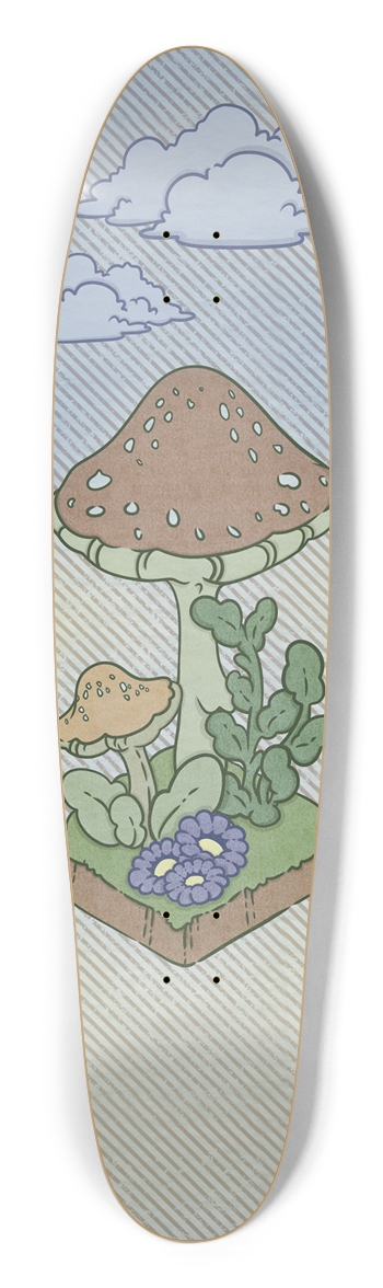 Watercolor mushroom Longboard