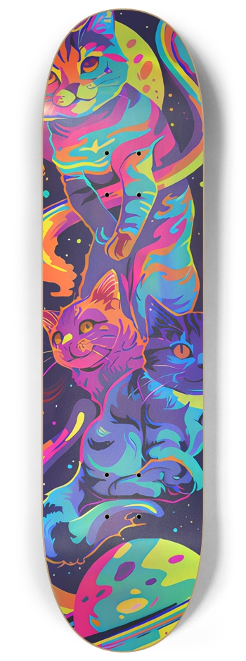 Space Kittens Holographic Skateboard