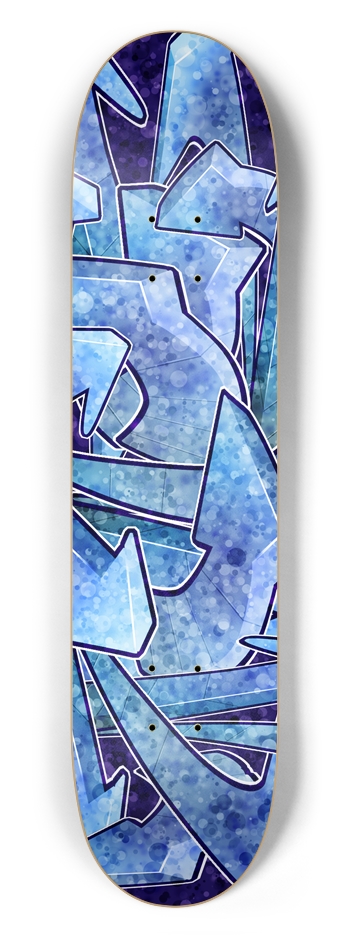 Blue Graffiti 7-1/2 Skateboard Deck