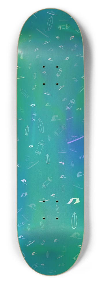 Skate and Surf - Teal Holographic