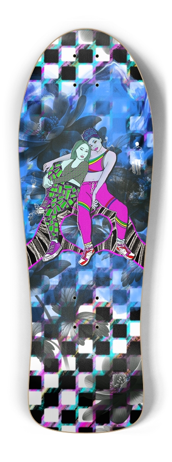 Urban Girl Vibes - Glitch Art Skateboard