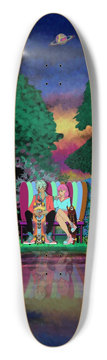 Vibrant Urban Lovers on Park Bench