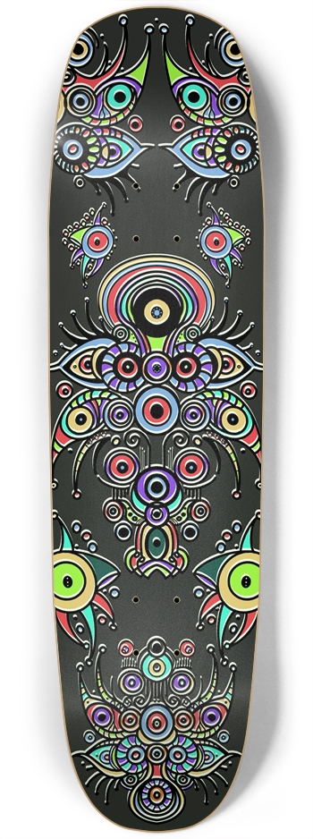 Glow in the Dark Vibrant Geometric Skateboard Deck