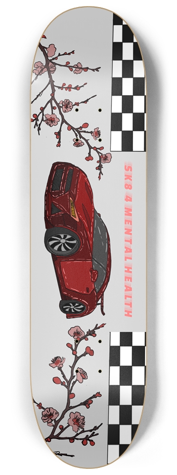 Racing stripes red car