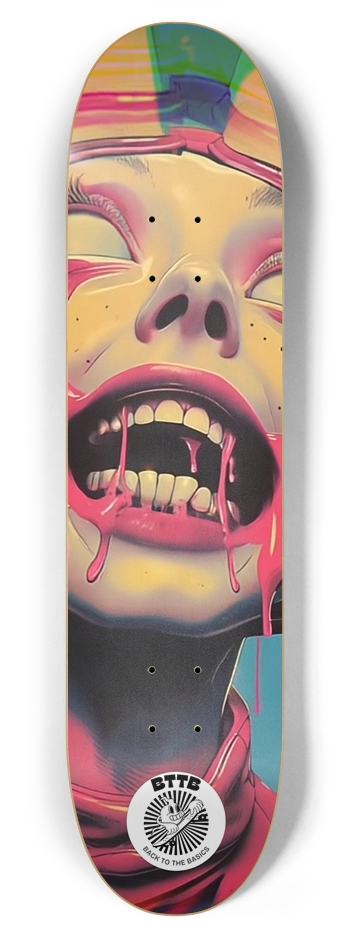 Face melt  7-7/8 Skateboard Deck