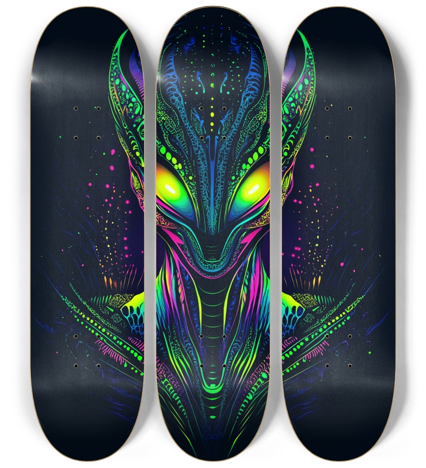 Alien Vector 3 deck Abstract Skateboard Series