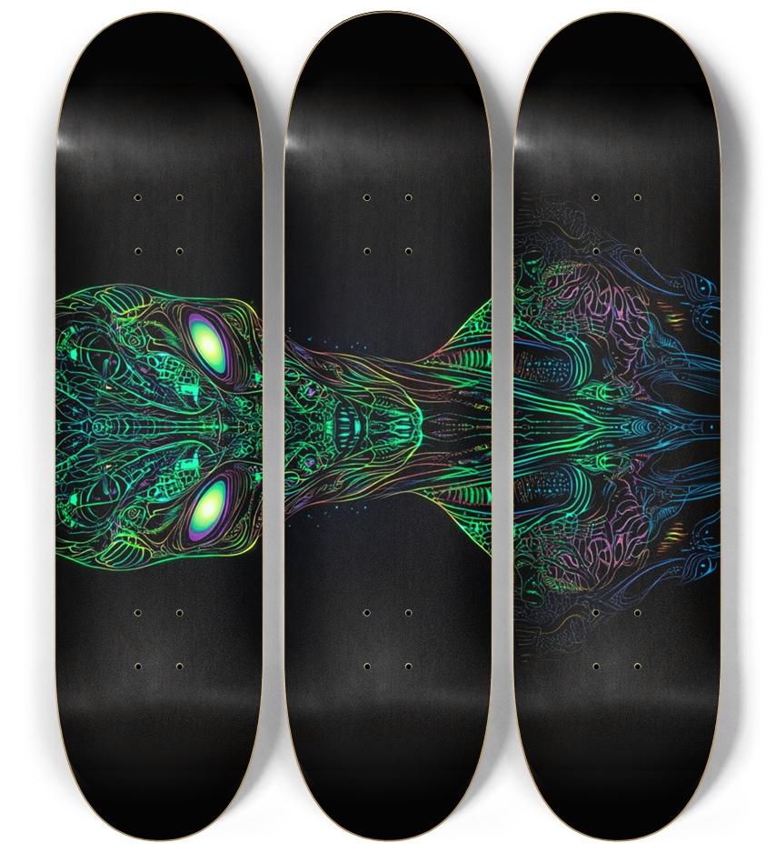 Abstract alien 3 deck series Skateboard Series