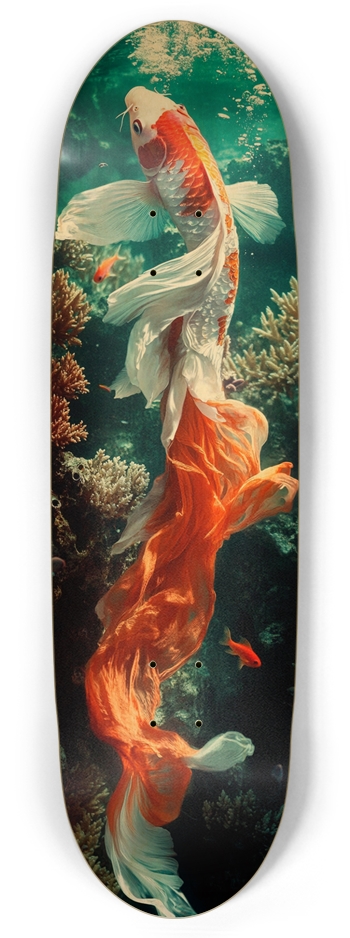 Koi fish football shaped Custom Skateboard