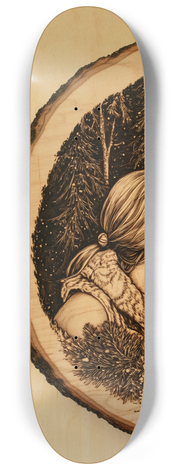 family wood burn custom Skateboard Series #1