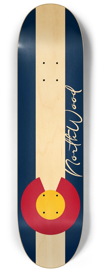 Colorado State Flag wood grain 8-1/4