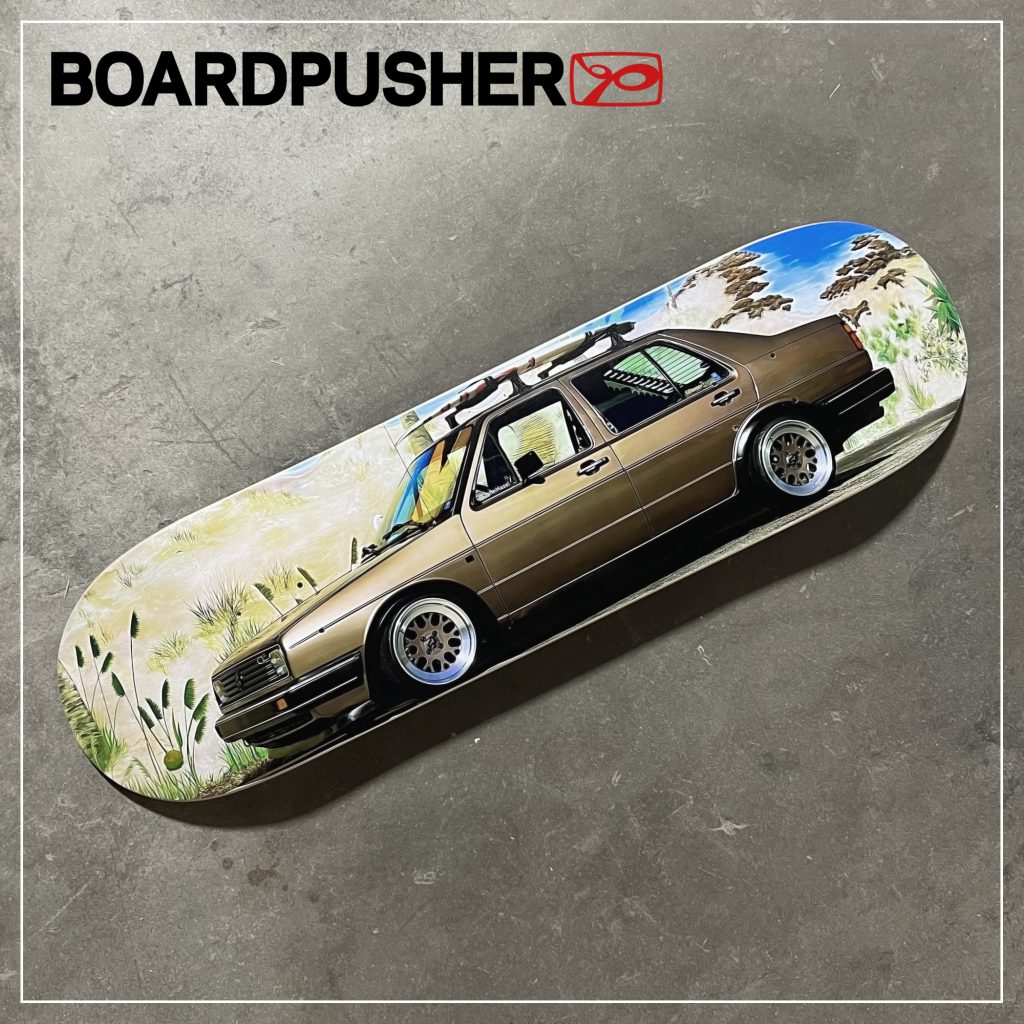 john hazel 1986 VW jetta turbo diesel wall mural custom skateboard photography