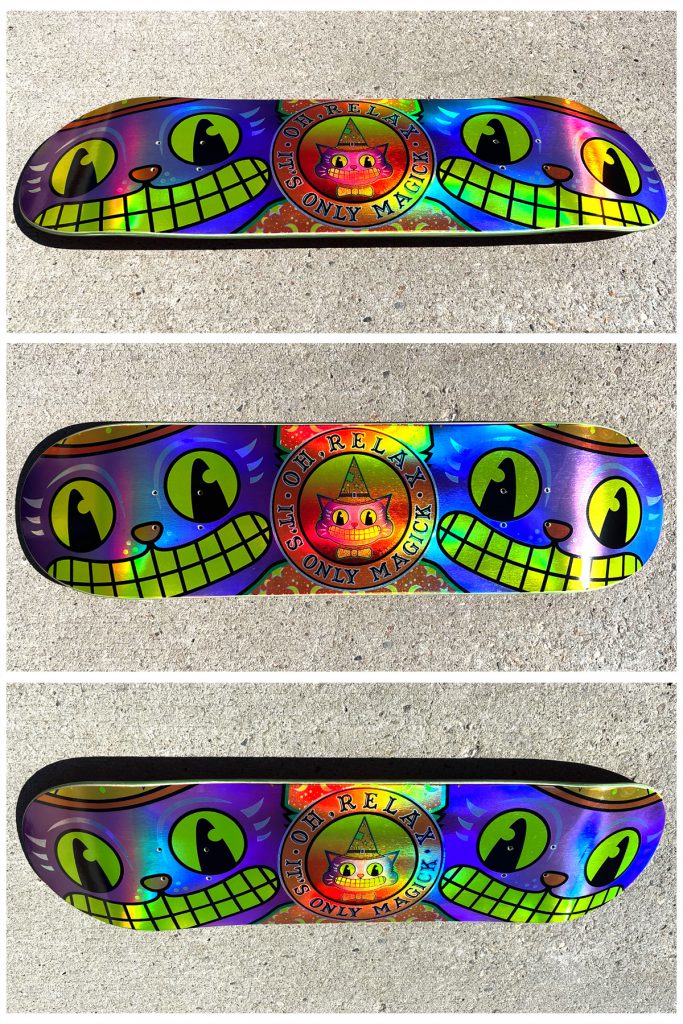 holographic base bangcreated agatha-nipton magick custom skateboards