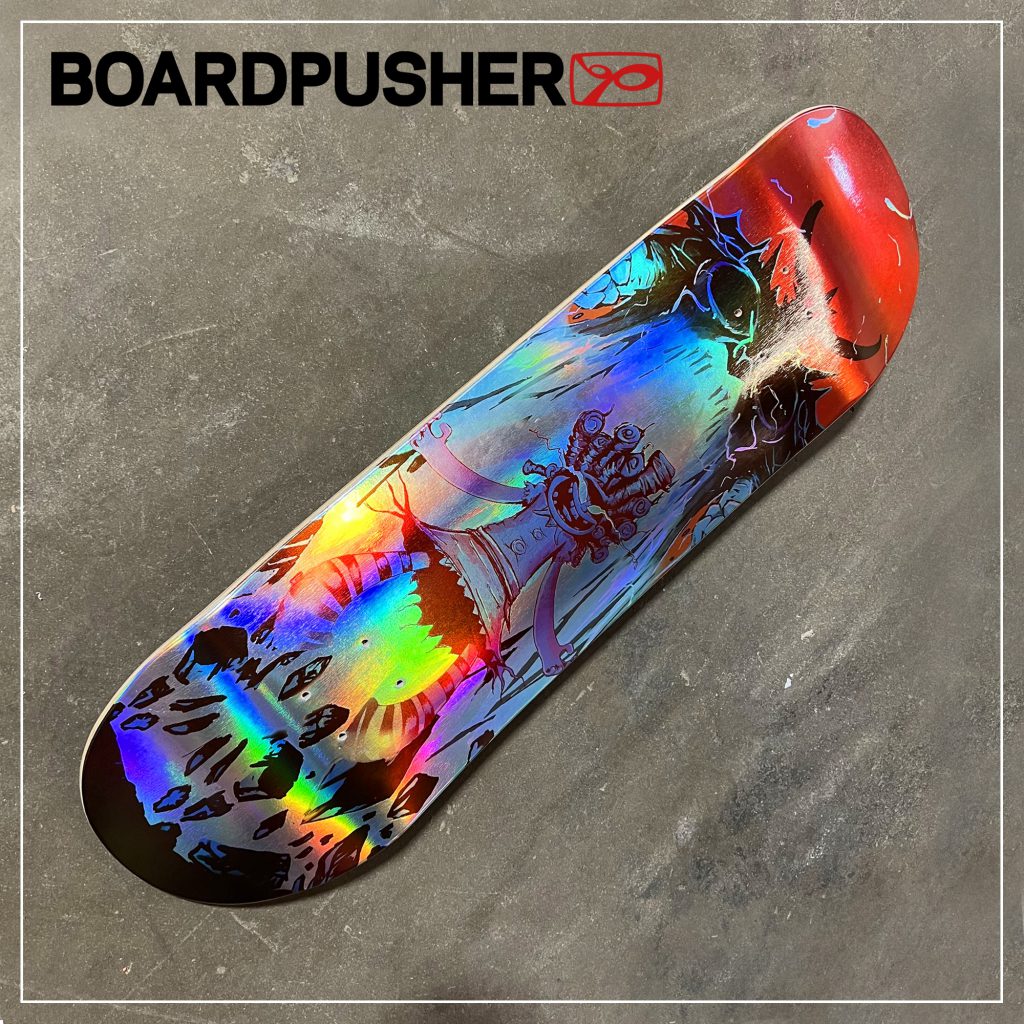 gabriel torrez i hate fairyland fanart holographic custom skateboard design
