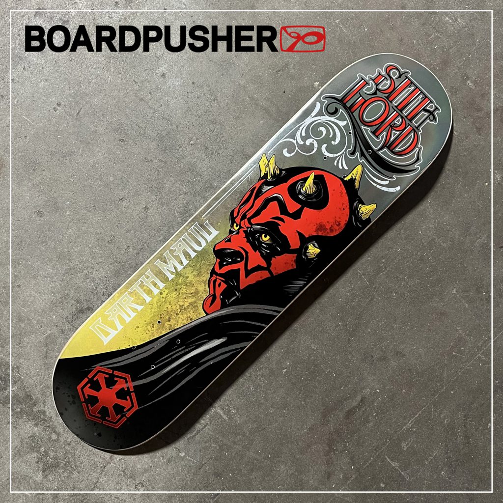 nick sage tattoo artist sith lord darth maul star wars fan art custom skateboard