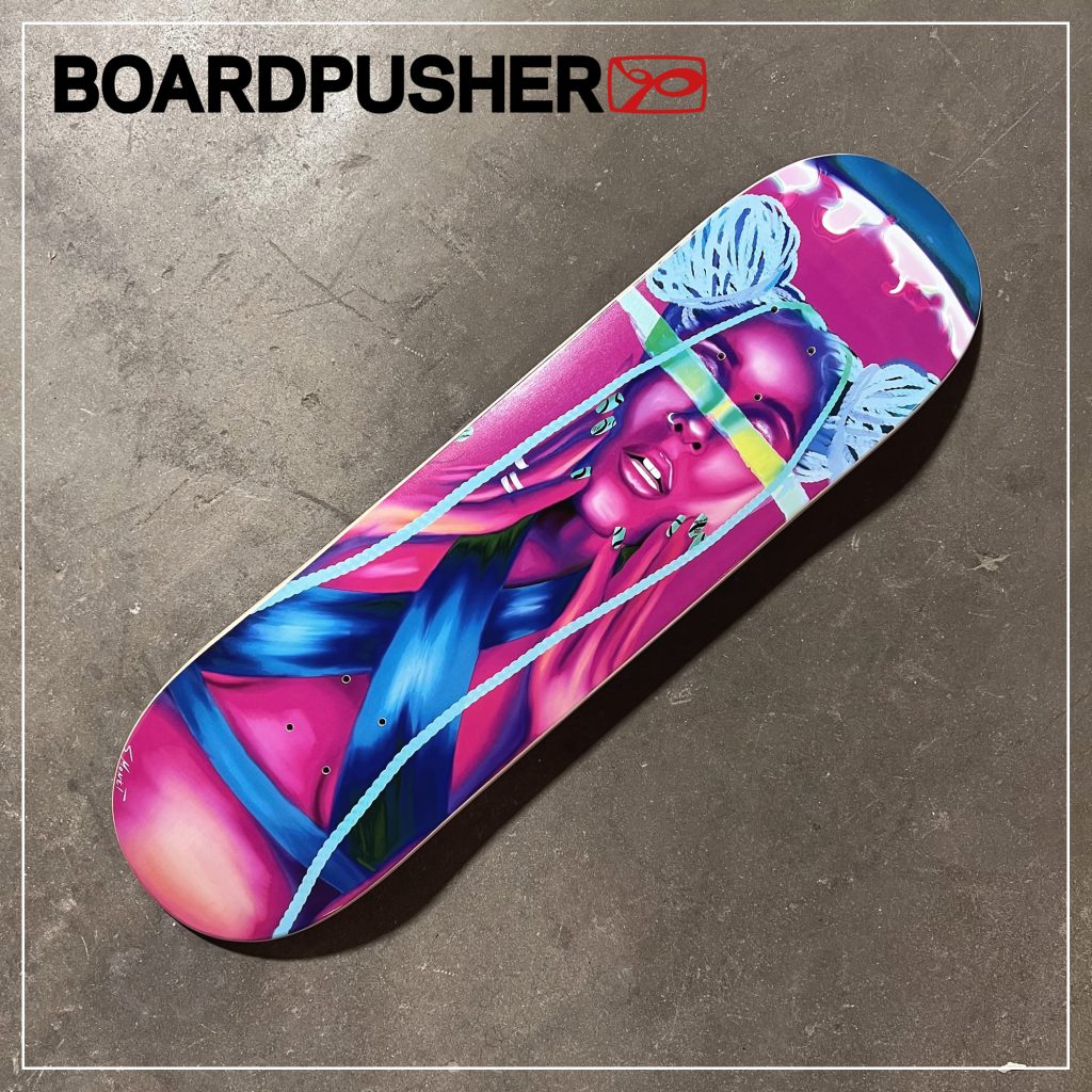 shakerra monet pressure limited custom skateboard graphic design