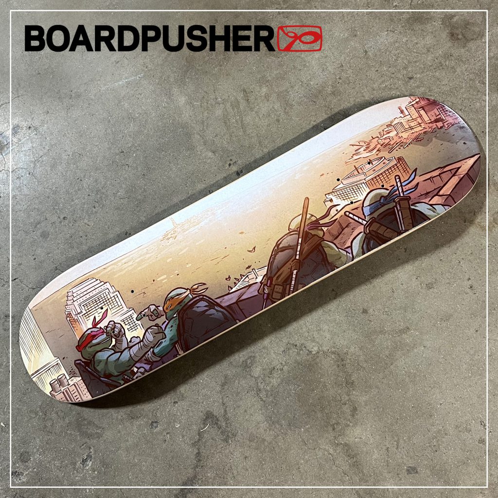 ben bishop sunrise tmnt nyc teenage mutant ninja turtles custom skateboard graphic