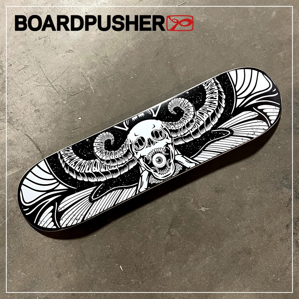 xraeart the light is not your friend math byler rachel ruby raymond black and white devil skull custom skateboardgraphics