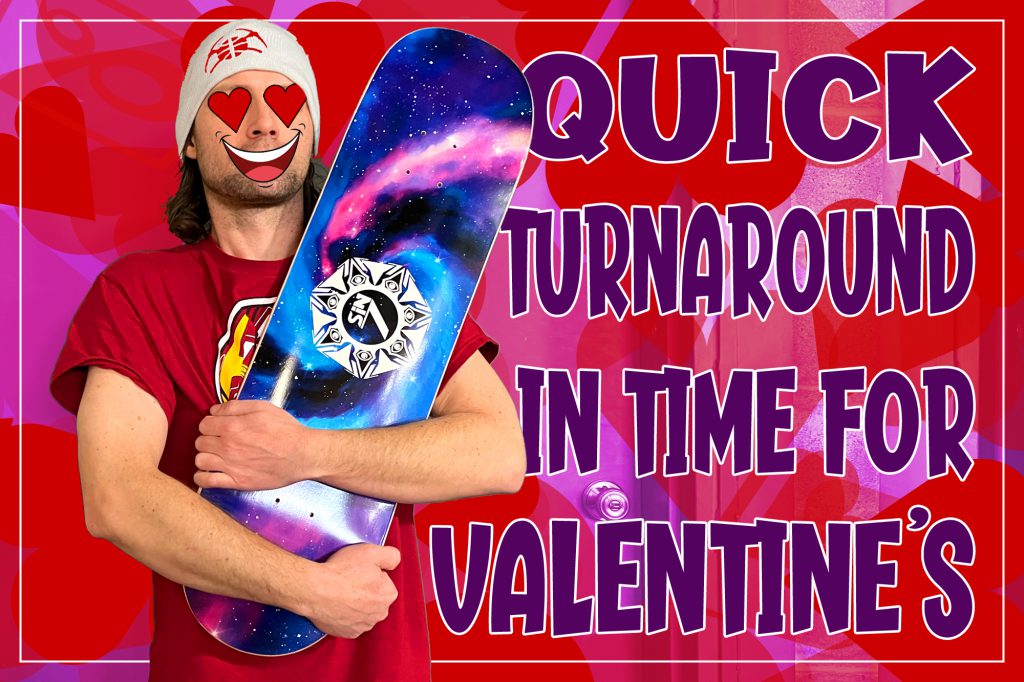 custom skateboard gift ideas valentines day personalize skateboarding DIY art graphics