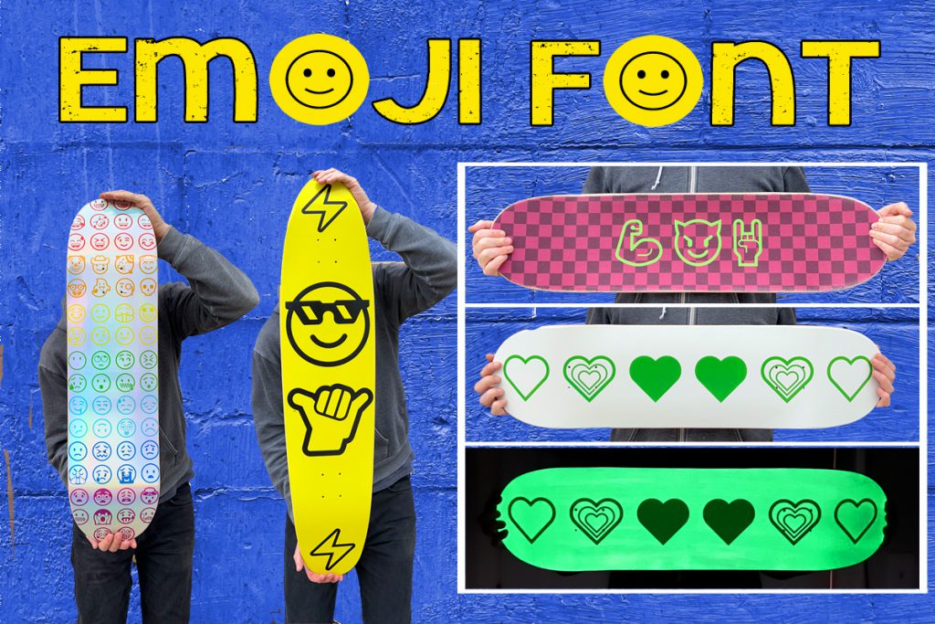 design create custom skateboard graphics emoji font keyboard