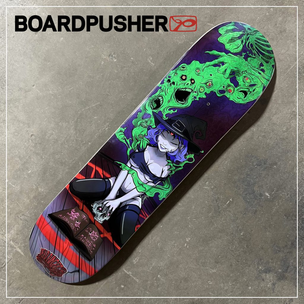 ryan smith dead ringer whispers sexy witch spell custom skateboard deck graphic