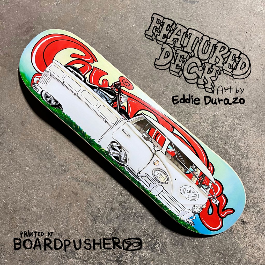 vw van custom skateboard graphic skateboarding deck graphics caliwagen