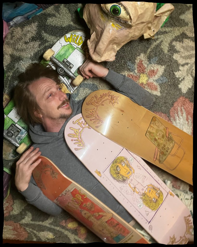 jimi davies wild flower custom skateboard graphics