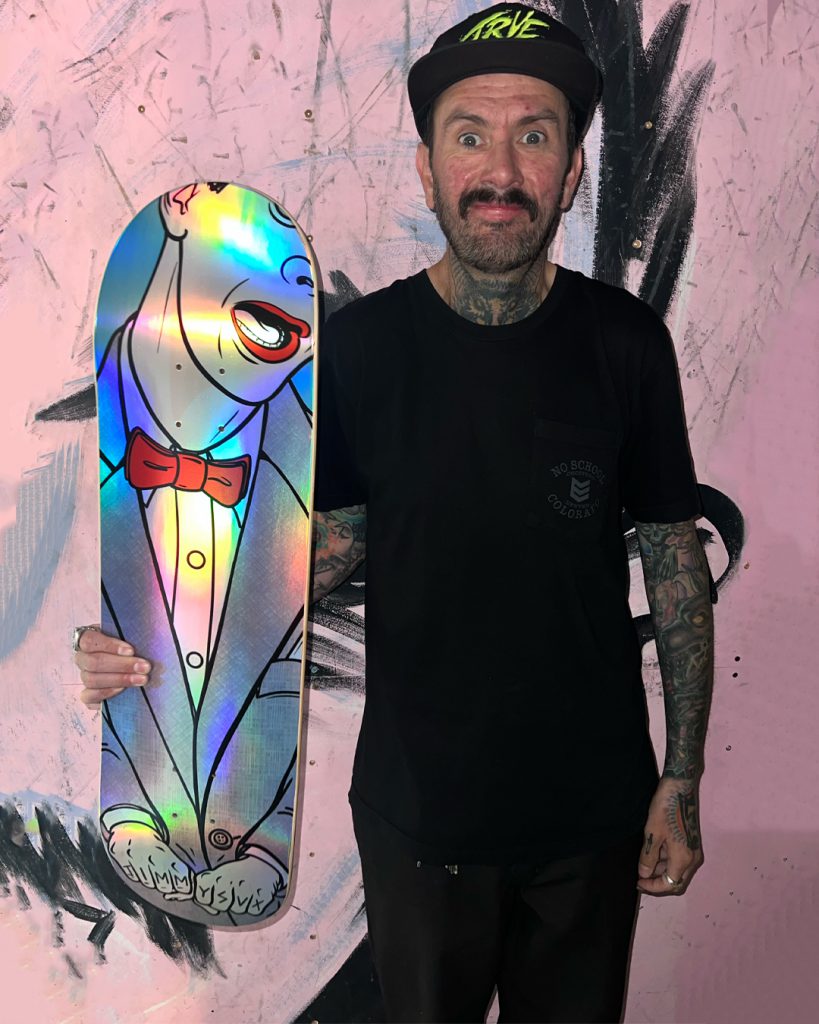 hashtag jimmy svx pee wee herman david sheets custom skateboard graphic