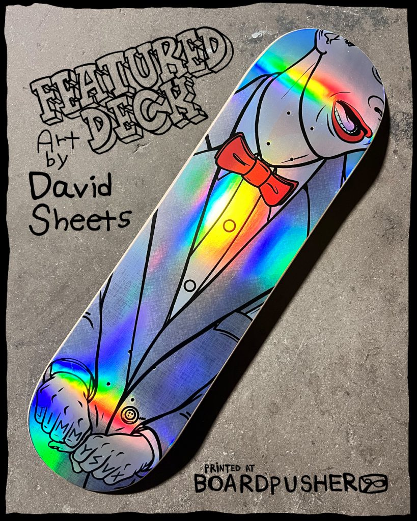 pee-wee custom skateboard-graphic david sheets design