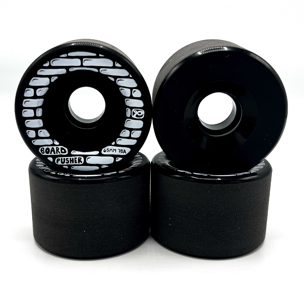 BoardPusher 65mm/78a (Black) - Incl. 1/4" Risers