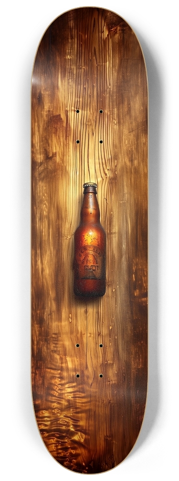 Vintage beer bottle on wood